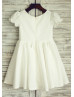 Cotton Puffy Sleeves Flower Girl Dress 